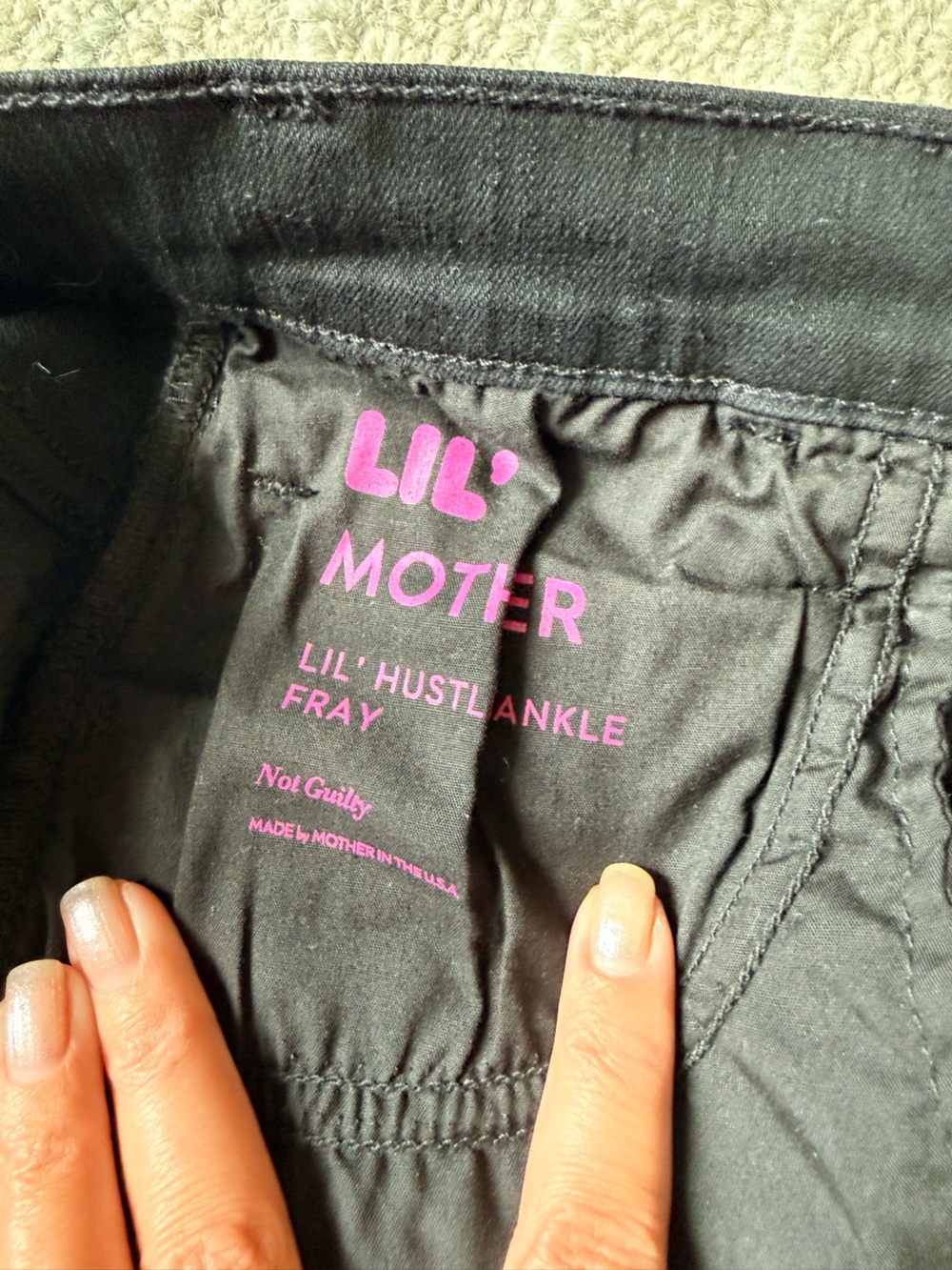 Mother Women's Petite Lil Hustler Ankle Fray Jeans - Picture 3 of 3